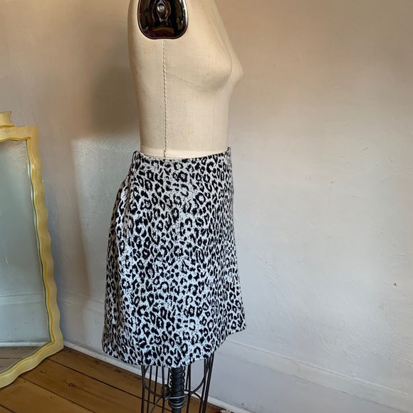 VTG Y2K leopard print knit mini skirt animal print elastic waist neutral Pssst - Picture 3 of 5